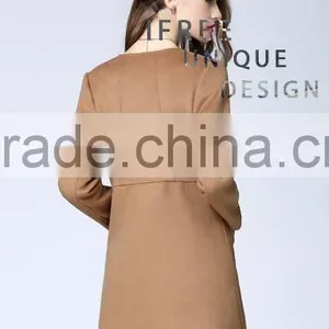 Camel Color Factory Supply Hign Woolen Lady Coat thumbnail-4