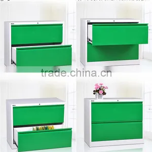 Thin Dege White Two Drawers Lateral Filing Cabinet thumbnail-3