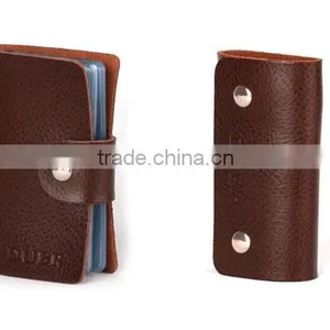 Factory Direct Sale High Quality Gift Leather Card Holder+ Key Bag+Key Chain With Gift Box thumbnail-3