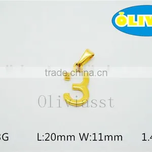 Olivia Wholesale High Quality 2016 Fashion 304 Stainless Steel 0-9 Lucky Number 9 Pendant New Year Gift thumbnail-3