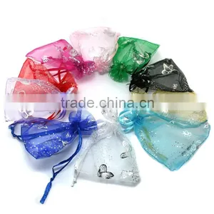 9*12cm In Stock Mixed Color Wholesale Printed Butterfly Organza Gift Bag thumbnail-1