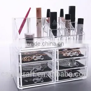 4 Drawer Clear Acrylic Makeup Organizer Cosmetic Storage Organizer thumbnail-1