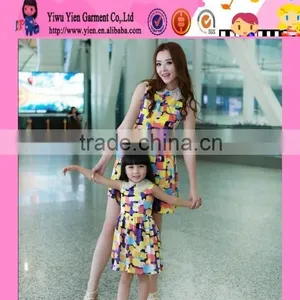 2015 Wholesale Mother And Daughter Dress Profession Factory Selling Cheaper Hot China Family Dress thumbnail-5