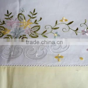50*70CM Colorful Flowers and Stems Embroidered Hemstitched Whole Blue Color Pillowcovers thumbnail-4