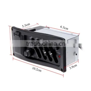 4-Band EQ Equalizer Piezo Pickup EQ-7545R Pre-Amp Acoustic Guitar Preamp Amplifier Tuner thumbnail-1