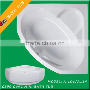 140x140x48 . ACRYLIC OVAL MINI BATH TUB CEPS thumbnail-1