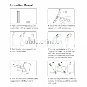 Anti-theft Full Rotation Diagonal Design Display Floor Stand for 7-10.5 Inch Tablet PC thumbnail-6