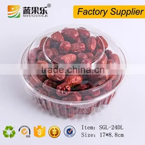 Customized Disposable Plastic Food Packaging Round Box With Lid 600g thumbnail-2