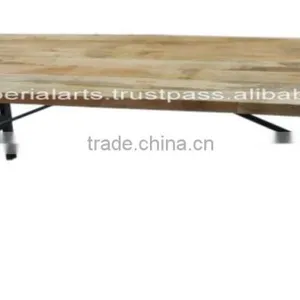 Industrial Iron Wood Dining Table thumbnail-1