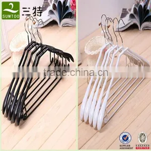 PVC Coated Metal Clothes Colourful Hanger With Bar thumbnail-6