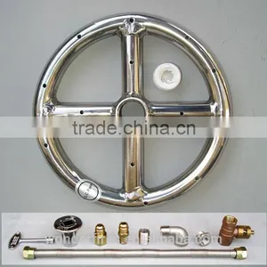 6" 12" 18" 24" 30" 36" Stainless Steel Fire Pit Burner Ring KIT Natural Gas thumbnail-2
