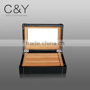 Wholesale Leather Cufflink Display Box With Glass Lid thumbnail-1