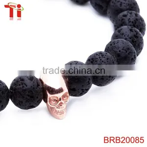 Volcanic Stone Bracelet Skull Bracelet Jewelry Wholesale, Skull Bracelet Men thumbnail-3