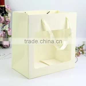 Chinese Factories Wholesale Custom Fashion Beautiful Glossy Paper Shopping Bags, Cheap White Paper Bag thumbnail-1