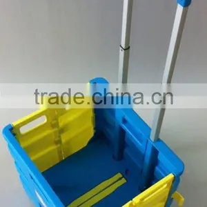 Portable Folding Boot Cart Handy Easy Storage Durable Plastic Shopping Cart With Aluminium Telescopic Handle thumbnail-6