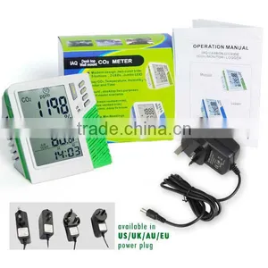 Wall Mount/Desktop Carbon Dioxide CO2 0-9999ppm Monitor Temperature RH Dew Point Wet Bulb TWA STEL Made in Taiwan thumbnail-2