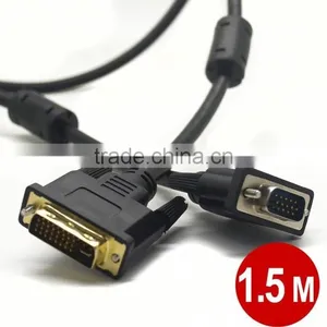 High Quality 1.5M VGA to DVI DVI-I(24+5) to VGA Video Monitor Cable(VGA to DVI-I Cable) thumbnail-1