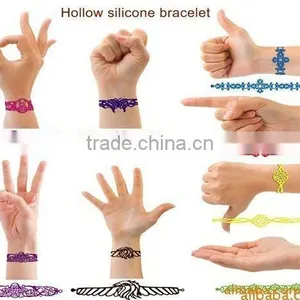 Tattoo Silicone Bracelet Wristband Hollow Silicone Bracelet 2011 New Fashion Style thumbnail-1