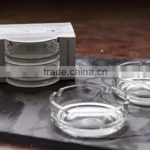 Round Glass Ash Tray Clear Glass Ash Tray thumbnail-3