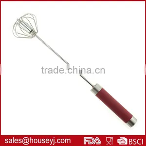 Portable Kitchen Semi-automatic Hand Pressure Rotary Egg Beater Egg Whisk thumbnail-1