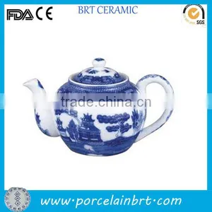 Custom Design Blue and White Porcelain Teapot thumbnail-1