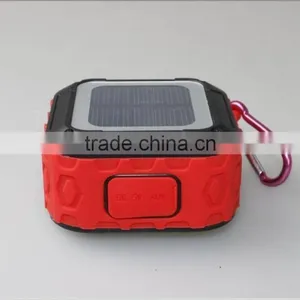 New Arrival Mini Outdoor Portable Waterproof Hook Type Solar Bluetooth Speaker With FM Radio Support TF Card thumbnail-3