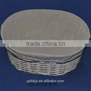 Woven Metal Wire Basket With Liner thumbnail-1