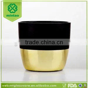 2017 Popular Elegant Black and Gold Decorative Glass Vase thumbnail-1