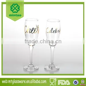 2016newest High Quality Wine Glass Set Paste Golden Decal thumbnail-3