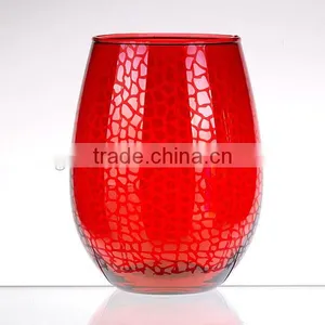 Colorful Textured Stemless Wine Glass Tumbler Water Drinking Cup thumbnail-4