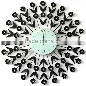 Wholesale Handmade Vintage Crystal Metal Large Wall Clock thumbnail-1