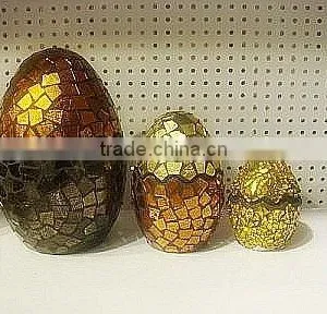 Crackle Mosaic Glass Decorative Glass Egg thumbnail-1