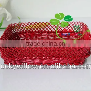 Graceful Rectangle Red Willow Bread Basket thumbnail-1