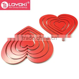 Hot Sale New Love Shape Wood Home Decor Wall Stickers 3D Art Sticker for Living Room thumbnail-5