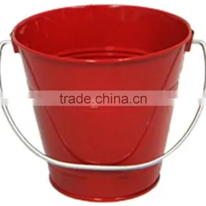 Red Metal Children Bucket With Handle thumbnail-1