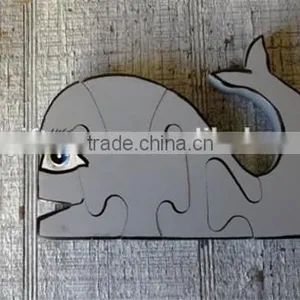 Hot Sell Wooden Whale Puzzle Wooden Toy Puzzle for Kids Made in China thumbnail-1
