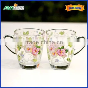 New Style Straight Colored Drinking Glass Cup With Handle thumbnail-1