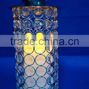 Hand Weaving Acrylic Diamond With LED Candle Xmas Hurricane Lamp Decorations thumbnail-1