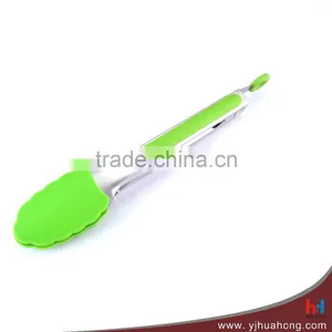 9" Skidproof Handle Silicone Kitchen Food Tongs thumbnail-1