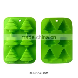 11032 Fashion Colored Christmas Tree Leaf-shape Silicone Cake Mould thumbnail-5