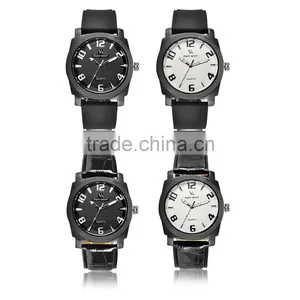 Classic Style Simple Face Contracted Watch Creative Quartz Leather Men's Business Wristwatch thumbnail-1