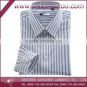 Brand Design Yarn Dyed Striped Mens Slim Fit Iron Free Dress Shirts thumbnail-1