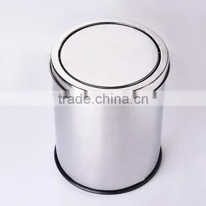 Office Recycling Garbage Bin With Swing Cover thumbnail-3