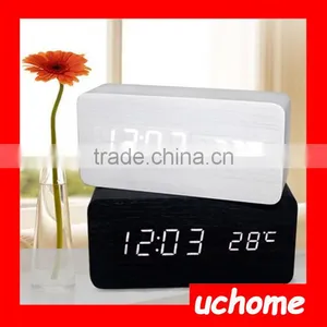 UCHOME Rectangular Wooden Digital Table Clock With Alarm and Temperature thumbnail-3