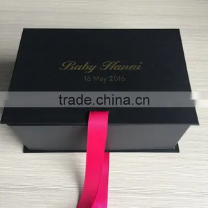 Square Gold Hot Stamping Black Gift Box Packaging the Gift Box With a Envelope thumbnail-1