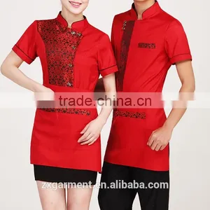 OEM New Design Chinese Hotel Restaurant Uniform Waiter Waitress Uniform thumbnail-2