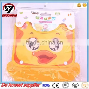 Shuoyang High Quality Plain Washable Waterproof Silicone Baby BibBest Sell on Silicone Baby Bib thumbnail-4