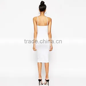 Womens Spaghetti Strap Fancy Midi Cami Fancy Dress, Bodycon Black and White Fancy Dress thumbnail-4
