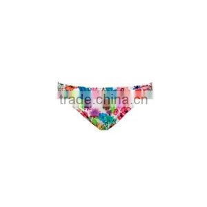 Flora Print Swimsuits,strappy Back Flounce Top With Cheeky Bottom thumbnail-3