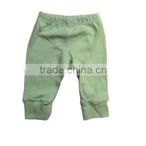 Wholesale Newest Baby Plain Green Infant Soft Cotton Leggings Kids Harem Pants thumbnail-1